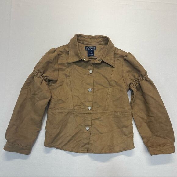 Children’s Place Button Down Shirt tan gold girls Size Small 5-6 - Picture 6 of 6